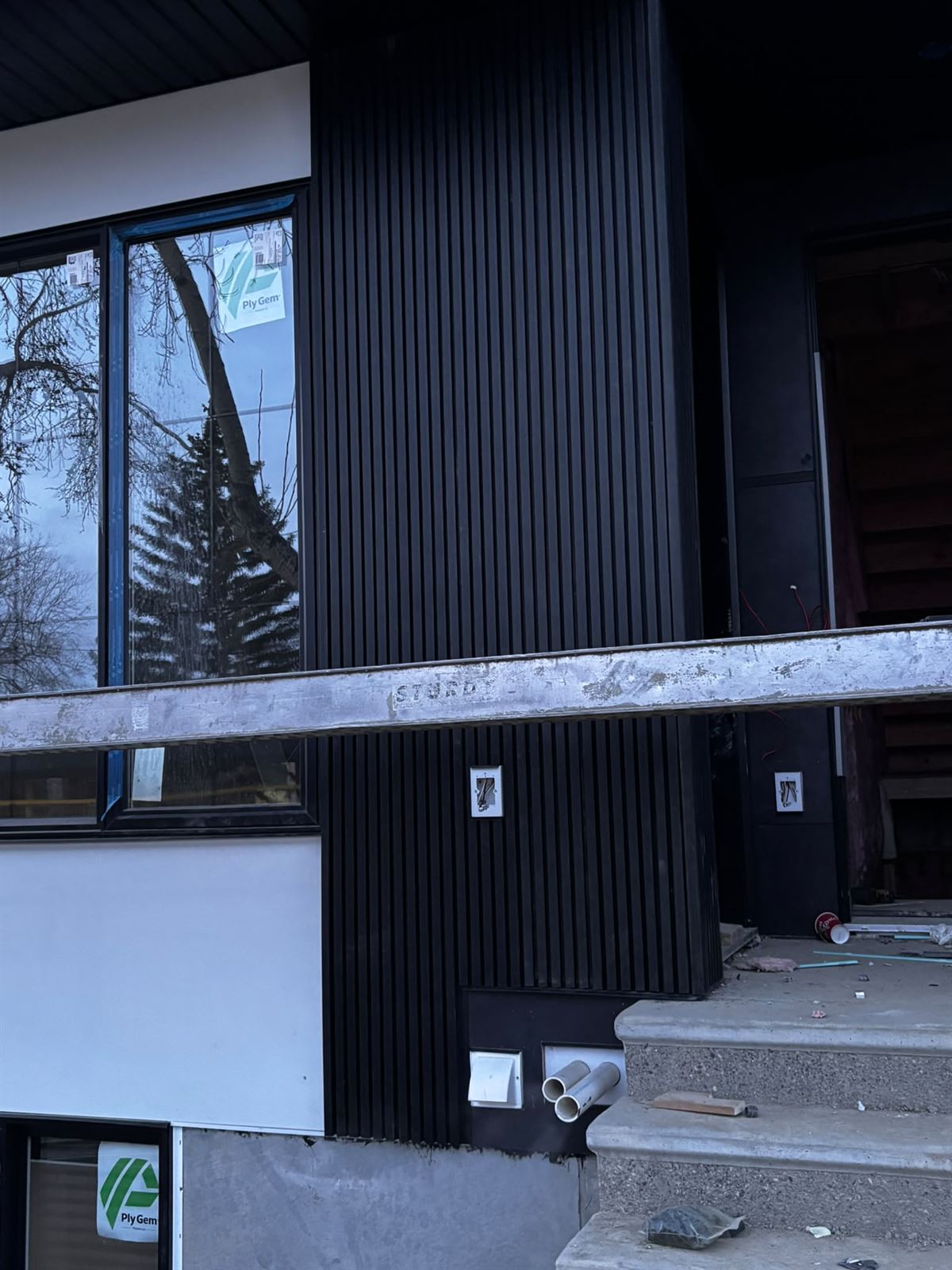 Black slat screening and clean modern lines